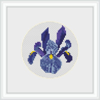 Blue Dutch Iris miniature cross stitch kit