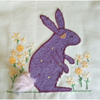 An applique pattern for a rabbit